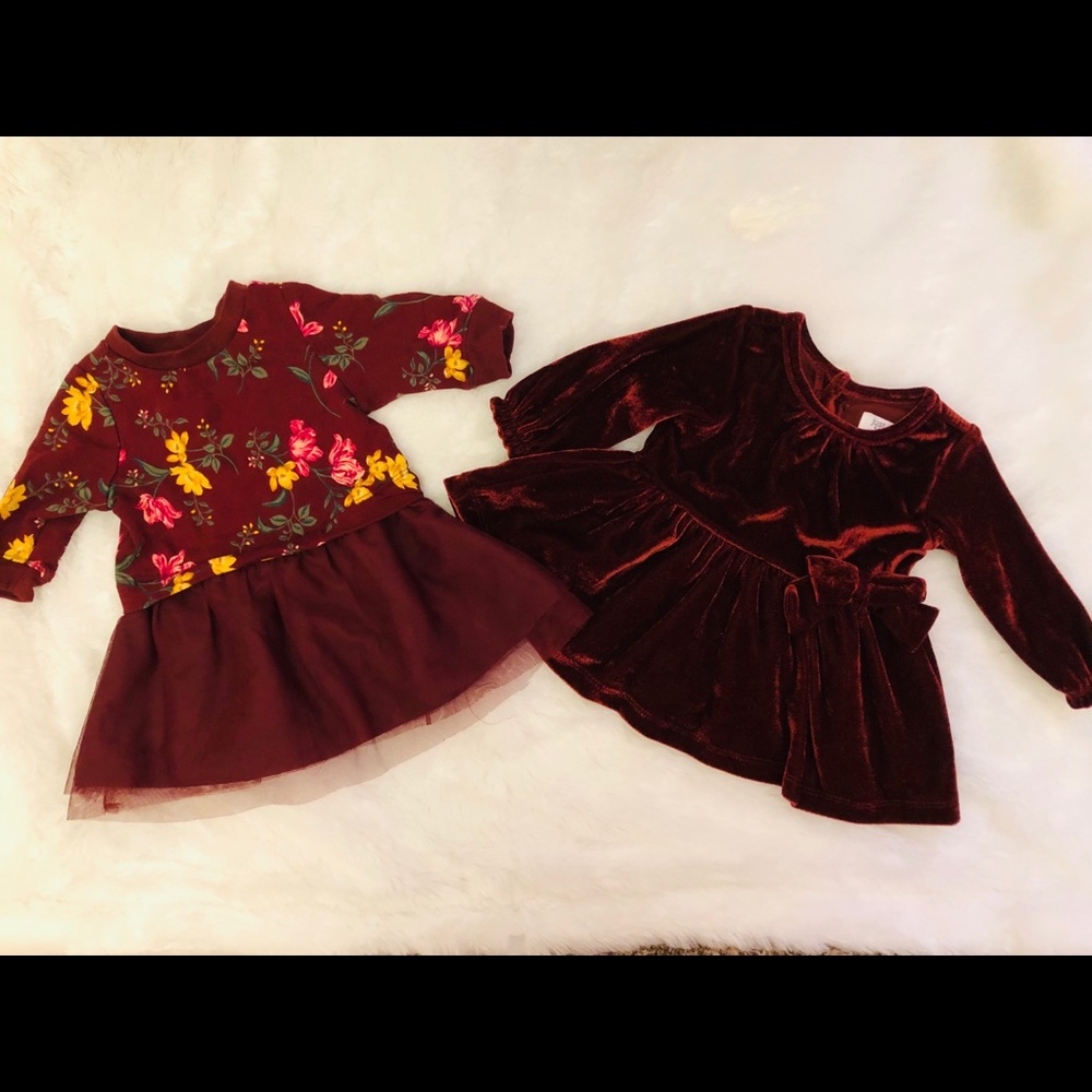 Two dresses Beautiful red crushed velvet dress